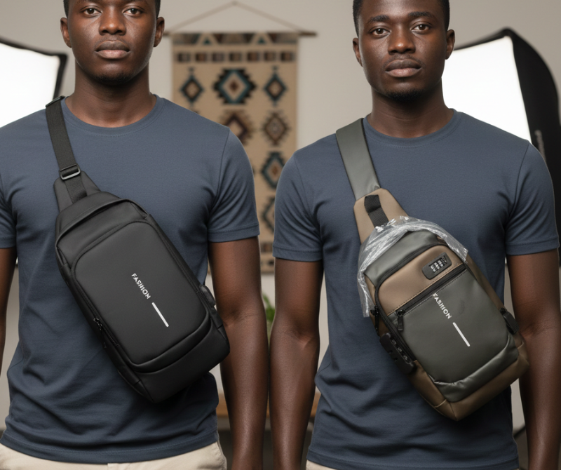 JB47 Travel Shoulder Bag – Black / Brown